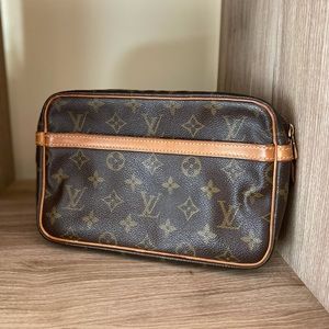 Authentic Louis Vuitton Clutch Bag Compiegne 23 Used LV pouch Vintage 1992